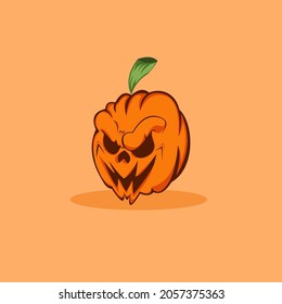orange scary monster pumpkin mascot