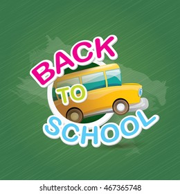 orange school bus with text Back to school vector background. back to school vector concept illustration.