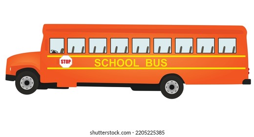 Orange school bus. vector illustration