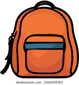 orange schoolbag school supply icon isolated