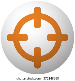 Orange Scope icon on sphere isolated on white background