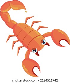 orangefarbener Skorpion, einzelne Vektorgrafik