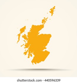 Orange Scotland Map Illustration