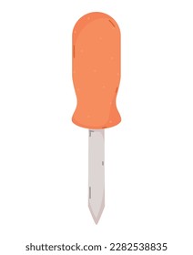 orange screwdriver design over white