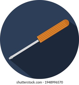 Orange screwdriver, illustration, vector on white background.