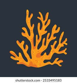 orange sea coral in flat vector design.