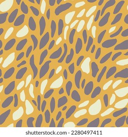 Orange Seamless Abstract Isolated Invitation Print. Black Repetitive Nature Fresh Leaves, Seamless Wallpaper. Dark Repeated Doodle Beauty Ornament Art. 