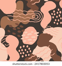 Orange Seamless Abstract Simple Scribble Wallpaper. Bright Repetitive Brushed Vintage Watercolor, Seamless Sketch. Pastel Seamless Contemporary Beautiful Template Pattern
