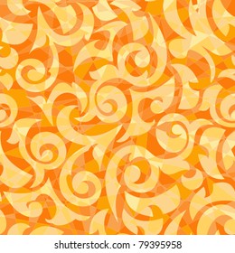 Orange seamless background in the form of a mosaic with monograms