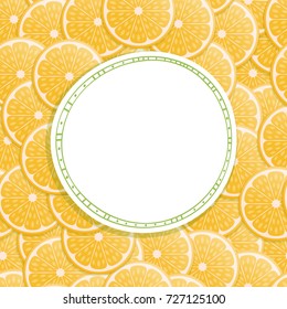Orange seamless background with frame. Vector illustration.