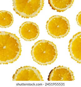 Orange seamless background with oranges. Vector