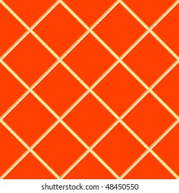 orange seamless ceramic tiles, abstract texture; vector art illustration