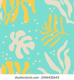 Orange Seamless Classic Bloom Illustration Design. White Endless Doodle Artistic Paint, Seamless Wallpaper. Gradient Repeated Elegant Jungle Ornament Vector. 