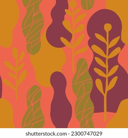 Orange Seamless Classic Organic Invitation Background. Black Repetitive Color Isolated Scribble, Seamless Print. Purple Endless Nature Beach Fabrics Texture. 