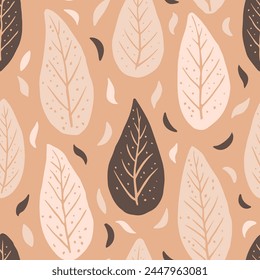 Orange Seamless Color Jungle Watercolor Wallpaper. Colorful Continuous Creative Organic Invitation, Seamless Pattern. Pastel Endless Contemporary Plant Leaves Art. 