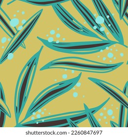 Orangefarbenes Illustrationsmuster für nahtlose Kreativbranchen. Hippie kontinuierliche elegante, isolierte Stoffe, Nahtlose Kunst. Gelbes, wiederholtes Modedesign. 