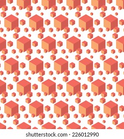 An orange seamless cube style pattern vector