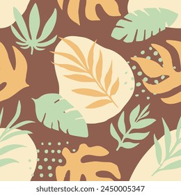 Textura decorativa de garabato sin costuras de color naranja. Azul sin fin Doodle Palm Style, fondo sin costuras. Diseño de acuarela de árbol creativo repetido vibrante. 