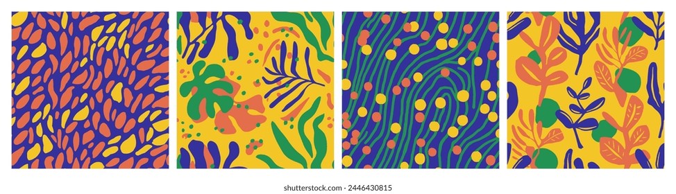 Fondo textil de árbol de garabato sin costura naranja. Invitación colorida repetida de la flora de la moda, textura sin costuras. Fondo de pantalla de adorno de follaje contemporáneo continuo verde. 
