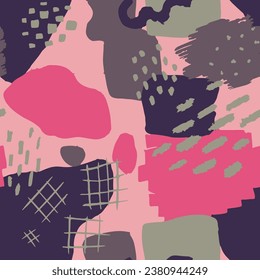Vector De Superficie De La Vintage De Doodle Sin Margen Naranja. Ilustración De Belleza Azul Repetitiva Y Elegante, Espectáculo Sin Marea. Diseño de Textiles Retro Brillante Y Elegante
