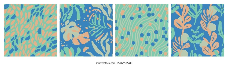 Orange Seamless Elegant Plant Surface Backdrop. Hippie Continuous Doodle Beautiful Lines, Seamless Art. Yellow Seamless Color Modern Decor Background. 
