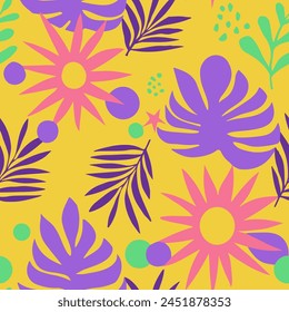 Orange Seamless Elegant Spring Style Art. White Repeated Creative Bloom Decor, Seamless Print. Gradient Seamless Abstract Tropic Illustration Texture. 