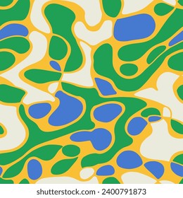 Orange Seamless Elegant Vintage Illustration Design. Dark Endless Decoration Artistic Set, Seamless Background. Yellow Continuous Fashion Spring Leaves Pattern. 