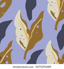 Orange Seamless Fashion Beautiful Surface Background. Green Endless Color Organic Watercolor, Seamless Art. Purple Continuous Doodle Retro Ornament Vector. 