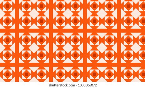 Orange Seamless Geometric Square Pattern