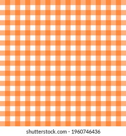 Orange Seamless Gingham Pattern Illustration Vector