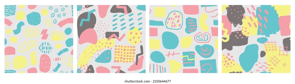 Orange Seamless Grunge Decorative Invitation Collection. Yellow Repetitive Trend Modern Textile, Seamless Design. Green Continuous Stylish Retro Ornament Backdrop