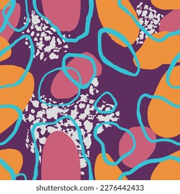 Esbozo De Elementos Grunge Sin Margen. Retro Retro De Tendencia Repetitiva Ligera, Papel De Pantalla Sin Maravillas. Decoración inmaculada Colorida Belleza Obra de arte Silhouette