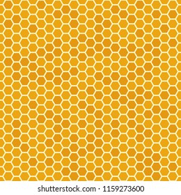 Orange seamless honey combs pattern. Honeycomb texture, hexagonal honeyed geometric bee wax comb grid cell texture, beeswax yellow organic product or fabric vector background