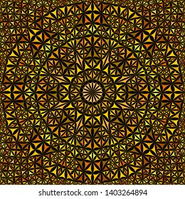 Orange seamless kaleidoscope pattern background - abstract tribal vector mandala wallpaper illustration from curved triangles