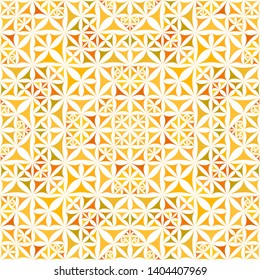 Orange seamless kaleidoscope pattern background - abstract geometric vector wallpaper graphic from curved shapes