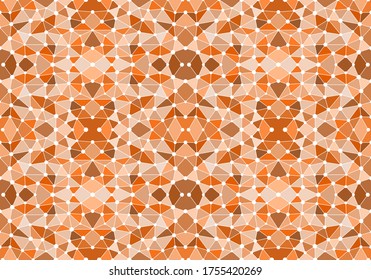 Orangefarbenes nahtloses Mosaikmuster. Abstrakter geometrischer Hintergrund für Tapete, Hintergrund, Banner, Illustration, Stoff und andere Anwendungen. Vektorgrafik.
