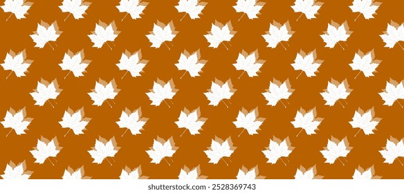 Patrón sin fisuras naranja con hojas de otoño