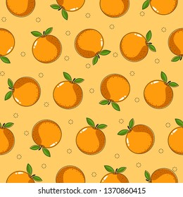 orange seamless pattern cartoon style for background, wallpaper, banner, label, cover, card, texture etc. vector design.