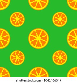 Orange seamless pattern. Citrus. Vector illustration.