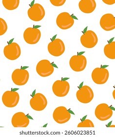 Orange seamless pattern. Seamless pattern with orange fruit. Flat design. Vector. Flat design, doodle style. Graphic texture.