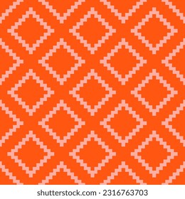 Patrón naranja sin fisuras con diseño cuadrado kilim