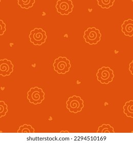 Orange seamless pattern with outline narutomaki svg