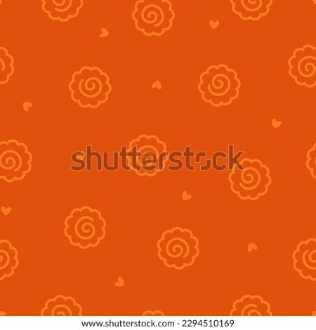 Orange seamless pattern with outline narutomaki