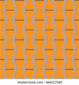 Orange seamless pattern with sport dumbbells.