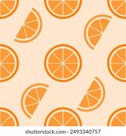 Orange Seamless Pattern Vector Background. Vector Illustration