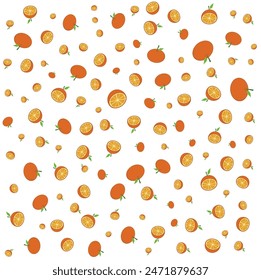 orange seamless pattern vector design illustration line art. Eps 10