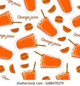 Orange seamless pattern. Vector illustration