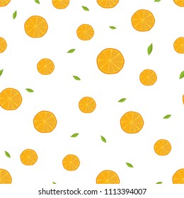 Orange seamless pattern. Vector. Wrapping paper design