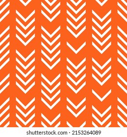 Orange seamless pattern with white arrows.