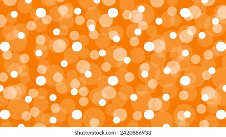 Orange seamless pattern with white circles